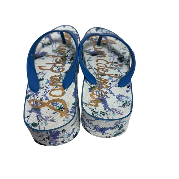 Sam Edelman Kylee Blue Floral flip flop Sandals size 7 - Picture 5 of 10